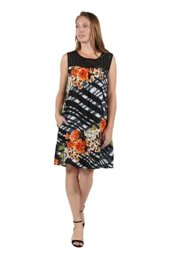 La Cera™ Vestido Con Estampado Geometrico Y Canesu De Crochet
