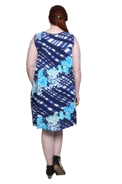 La Cera™ Vestido Con Estampado Geometrico Y Canesu De Crochet De Talla Grande