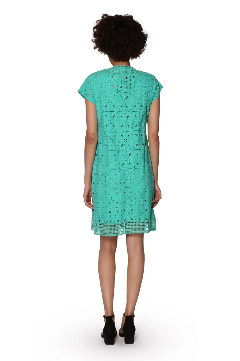 La Cera™ Vestido Con Mangas Japonesas Y Encaje Con Medallones De La Cera