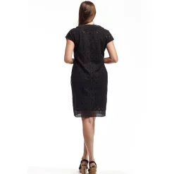 La Cera™ Vestido Con Mangas Japonesas Y Encaje Con Medallones De La Cera
