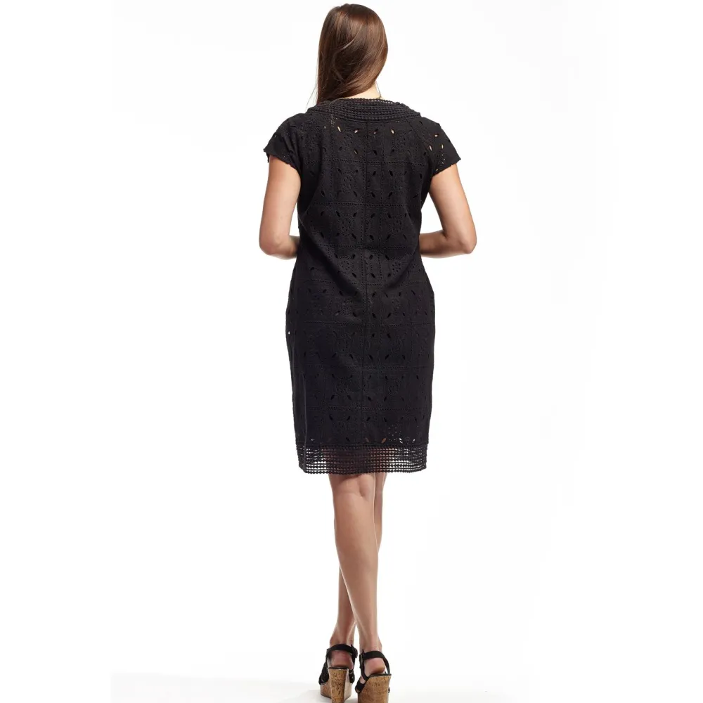 La Cera™ Vestido Con Mangas Japonesas Y Encaje Con Medallones De La Cera