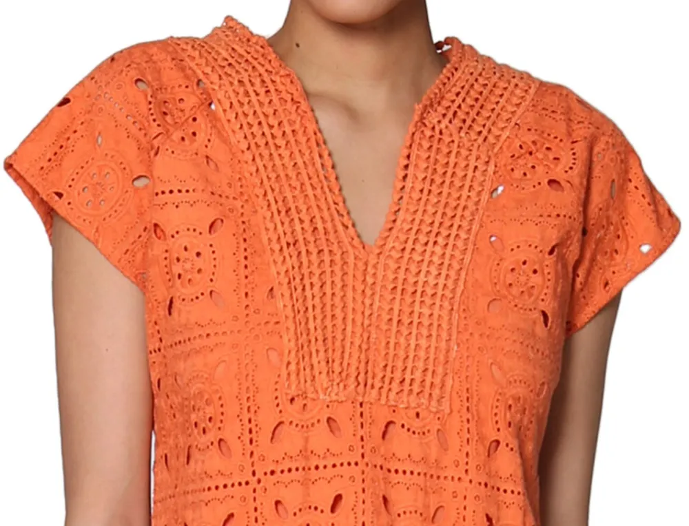 La Cera™ Vestido Con Mangas Japonesas Y Encaje Con Medallones De La Cera