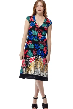 La Cera™ Vestido Con Parte Delantera Cruzada Y Estampado Ple De La Cera