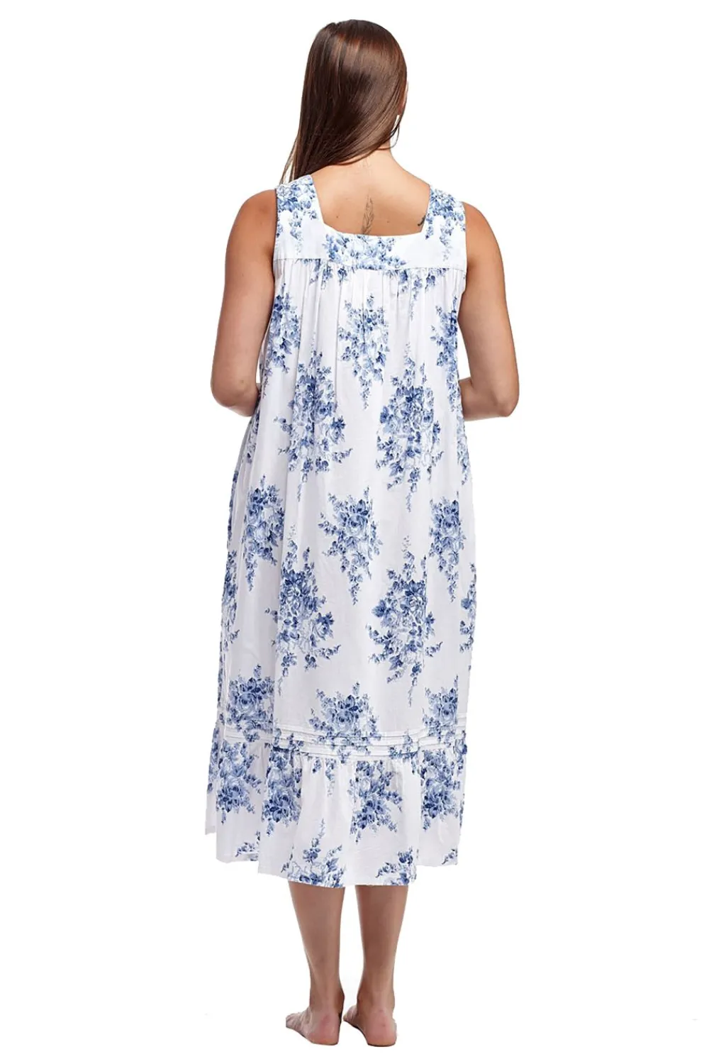 La Cera™ Vestido Con Volantes Y Ribete De Encaje 100 % Algodon, Estampado Flora