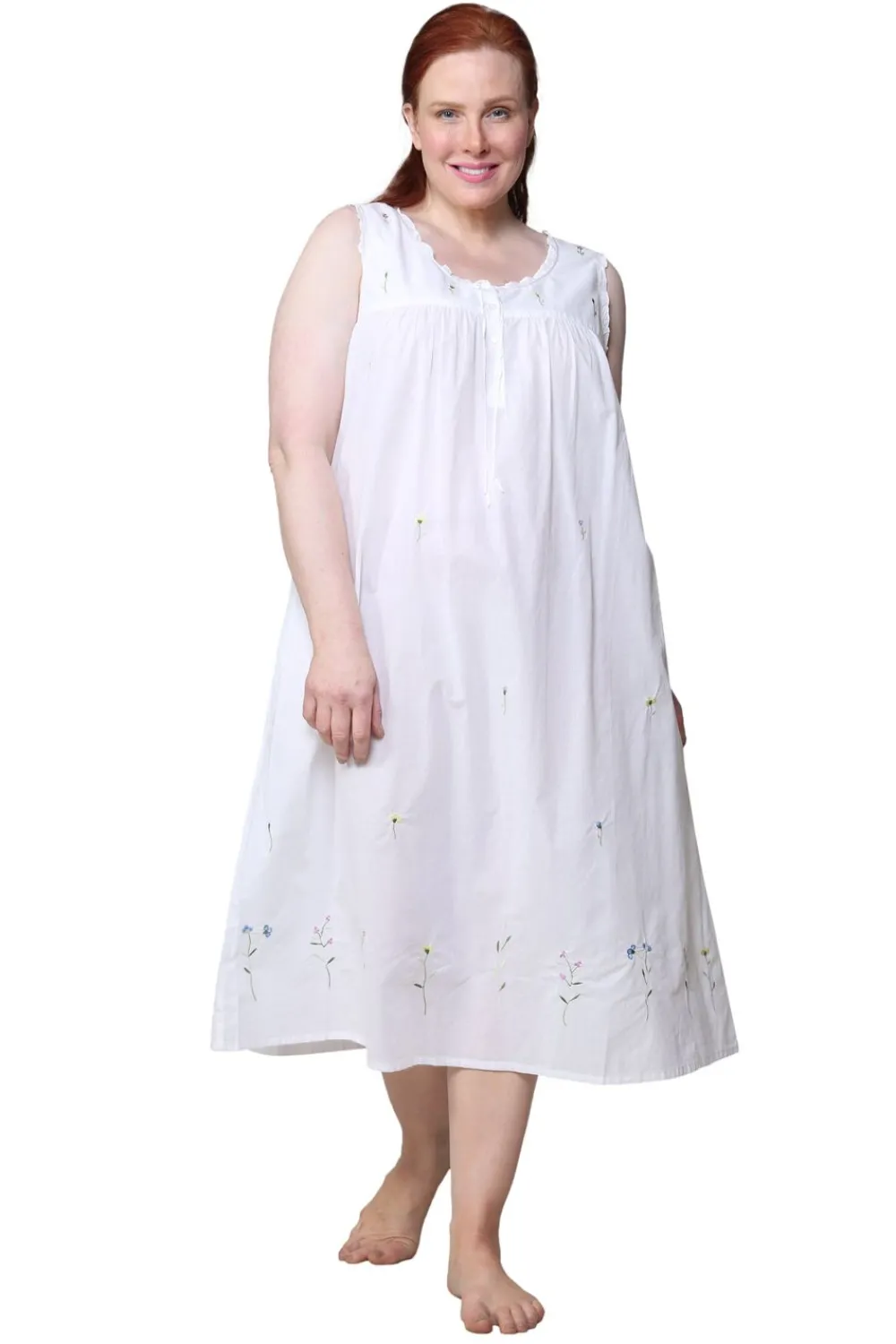 La Cera™ Vestido De Algodon Breath Of Spring De Talla Grande