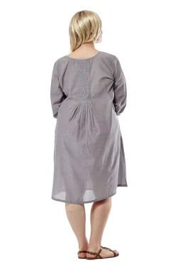 La Cera™ Vestido De Cambray Con Parte Delantera Plisada De Talla Grande La Cera