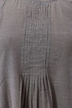 La Cera™ Vestido De Cambray Con Parte Delantera Plisada De Talla Grande La Cera
