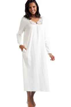 La Cera™ Vestido De Dormir De Crochet De Manga Larga