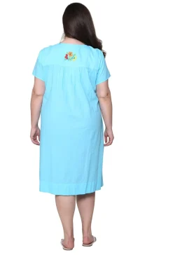 La Cera™ Vestido De Manga Corta Bordado La Cera Talla Grande