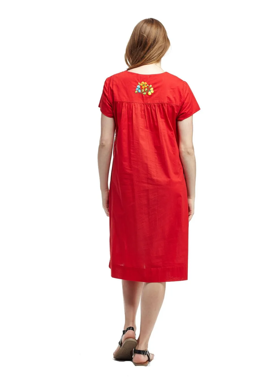 La Cera™ Vestido De Manga Corta Bordado La Cera