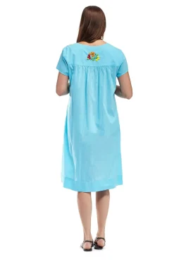 La Cera™ Vestido De Manga Corta Bordado La Cera