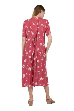 La Cera™ Vestido De Manga Corta Con Botones En La Parte Delantera La Cera