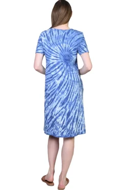 La Cera™ Vestido De Manga Corta Con Efecto Tie-Dye La Cera