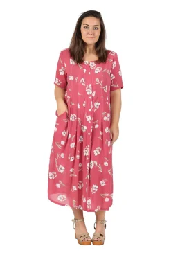 La Cera™ Vestido De Manga Corta Con Botones En La Parte Delantera La Cera De Ta