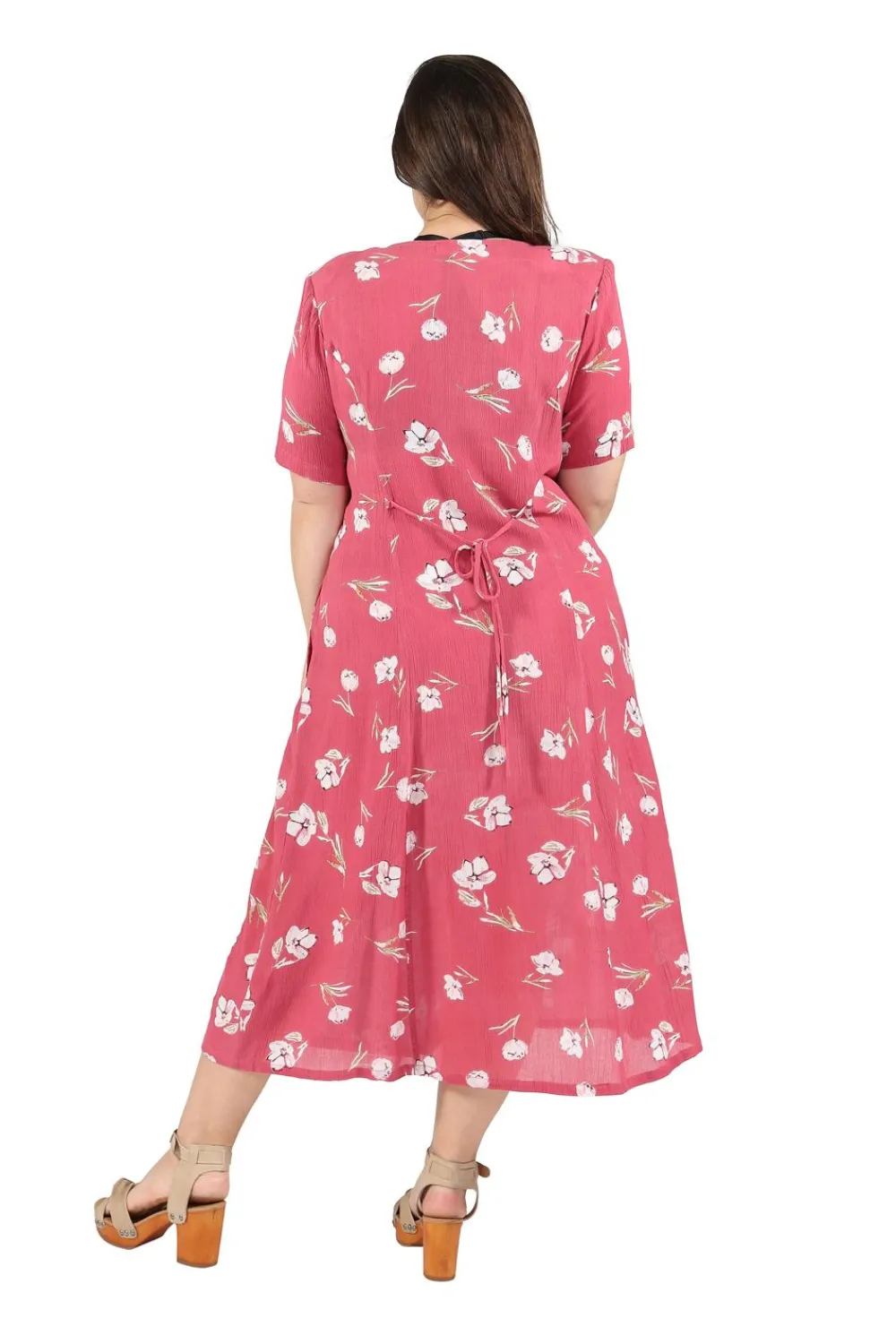 La Cera™ Vestido De Manga Corta Con Botones En La Parte Delantera La Cera De Ta