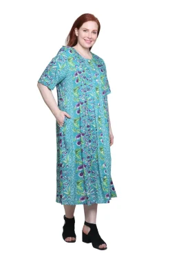 La Cera™ Vestido De Manga Corta Con Botones En La Parte Delantera La Cera De Ta