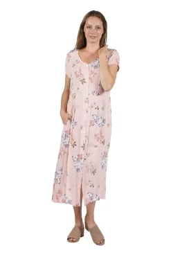La Cera™ Vestido De Manga Corta Con Botones En La Parte Delantera La Cera