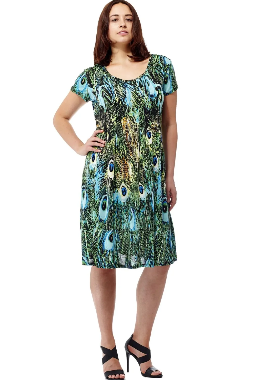 La Cera™ Vestido De Manga Corta Con Estampado De La Cera