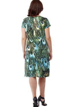La Cera™ Vestido De Manga Corta Con Estampado De La Cera