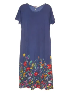 La Cera™ Vestido De Manga Corta Con Estampado Floral La Cera - Talla Grande
