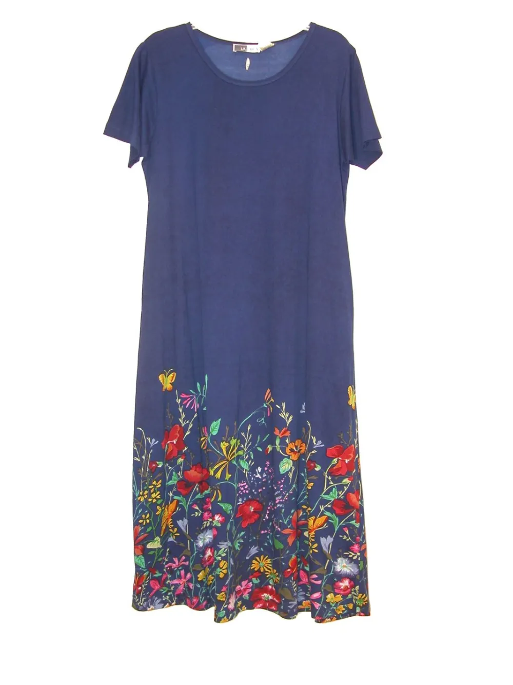 La Cera™ Vestido De Manga Corta Con Estampado Floral La Cera - Talla Grande