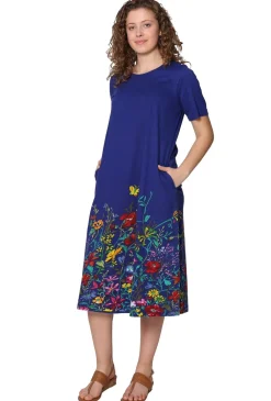 La Cera™ Vestido De Manga Corta Con Estampado Floral La Cera - Talla Grande