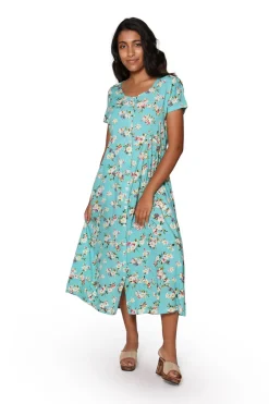 La Cera™ Vestido De Manga Corta Con Botones En La Parte Delantera La Cera De Ta