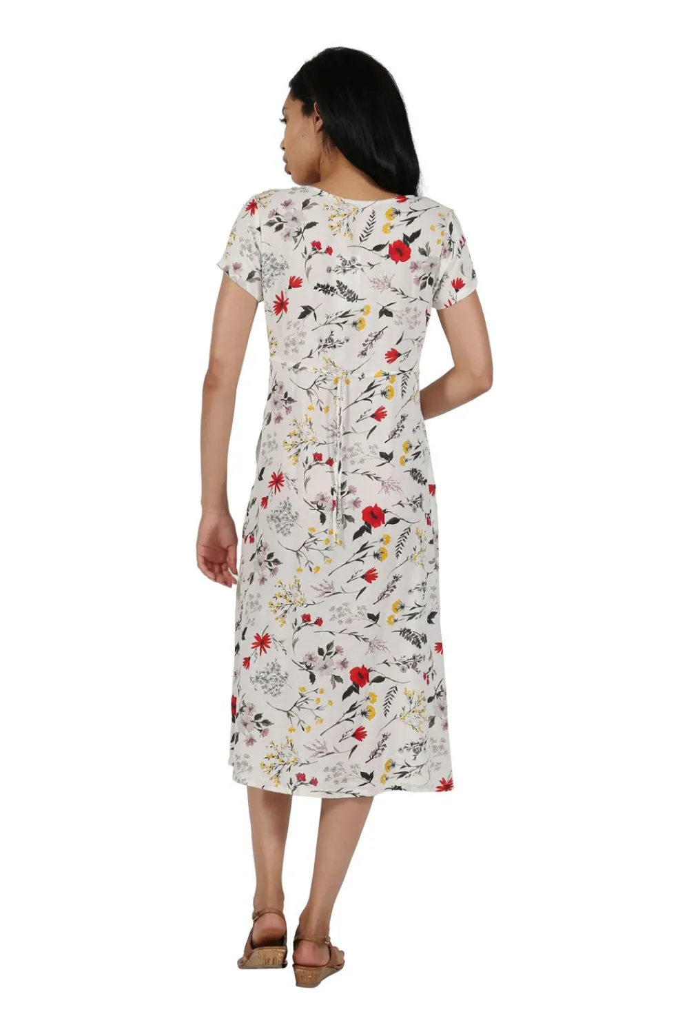 La Cera™ Vestido De Manga Corta Con Botones En La Parte Delantera La Cera De Ta