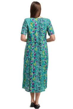 La Cera™ Vestido De Manga Corta Con Botones En La Parte Delantera La Cera