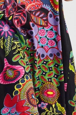 La Cera™ Vestido De Manga Corta De Talla Grande Con Estampado Floral Novedoso D