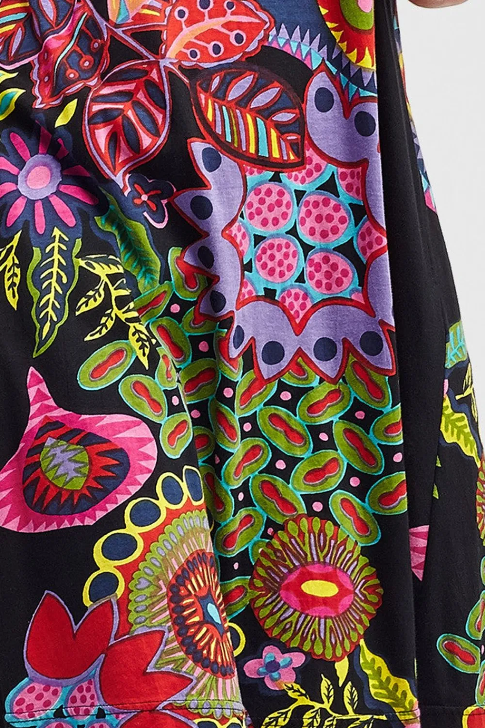 La Cera™ Vestido De Manga Corta De Talla Grande Con Estampado Floral Novedoso D