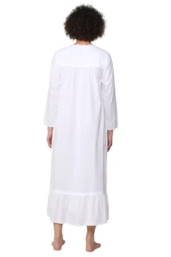 La Cera™ Vestido De Manga Larga Bordado 100% Algodon