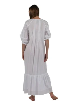 La Cera™ Vestido De Manga Larga Bordado 100% Algodon