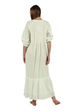La Cera™ Vestido De Manga Larga Bordado 100% Algodon