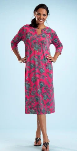 La Cera™ Vestido De Manga Larga Con Estampado Paisley De La Cera