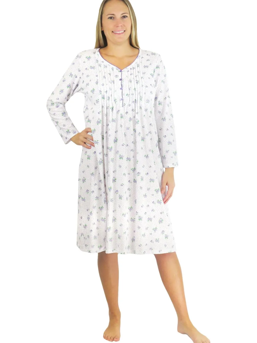 La Cera™ Vestido De Punto De Algodon Con Estampado Floral La Cera