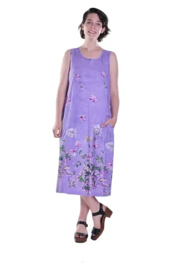 La Cera™ Vestido De Punto De Punto De Algodon Con Corte En A Y Estampado Sin Ma