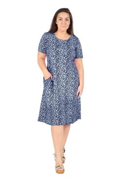 La Cera™ Vestido De Punto Evase De Talla Grande La Cera