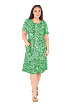La Cera™ Vestido De Punto Evase De Talla Grande La Cera