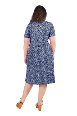 La Cera™ Vestido De Punto Evase De Talla Grande La Cera