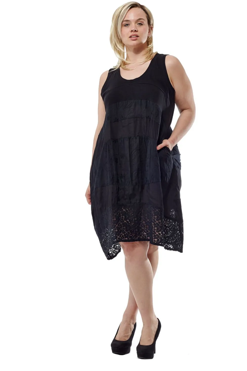 La Cera™ Vestido De Punto Sin Mangas De Talla Grande La Cera