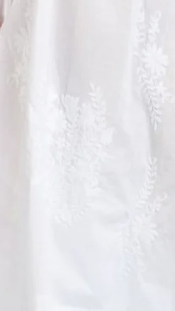 La Cera™ Vestido De Talla Grande Bordado Blanco 100% Algodon