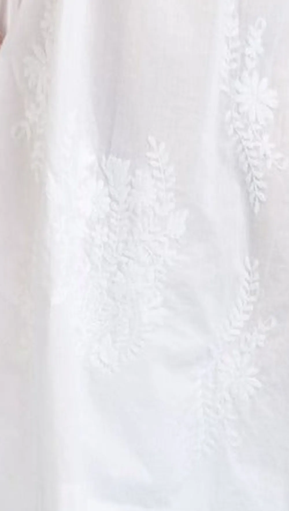 La Cera™ Vestido De Talla Grande Bordado Blanco 100% Algodon