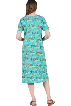 La Cera™ Vestido De Talla Grande De Punto De Jersey De Algodon Con Estampado Ac