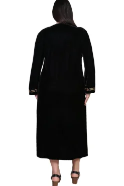 La Cera™ Vestido De Terciopelo La Cera Talla Grande