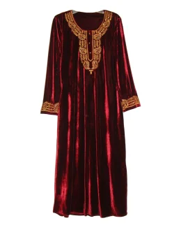 La Cera™ Vestido De Terciopelo La Cera Talla Grande
