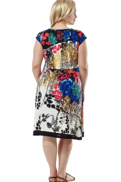 La Cera™ Vestido Delantero Cruzado Con Estampado Ple De Talla Grande La Ce