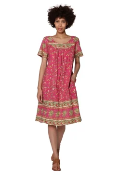 La Cera™ Vestido Estampado Floral Elegante De Manga Corta La Cera