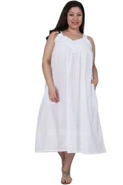 La Cera™ Vestido Estilo Pichi Sin Mangas Con Bordado De Talla Grande La Cera