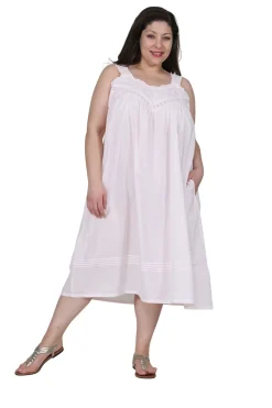 La Cera™ Vestido Estilo Pichi Sin Mangas Con Bordado De Talla Grande La Cera